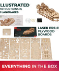 Rescue Hovercraft DIY Kit For Adults, 3D Wooden Puzzle Ship, Premium Wood Boat Kit To Build At Home With An Intricate Design And Spring Motor, Ideal Hobby Kit For Builders And Collectors, laser-cut plywood boards