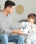Father and son with Foldable 1080P FPV Drone With Camera For Grownups, Beginners And Kids, Voice Control, Gesture Selfie, Headless Mode, Two Batteries, Up To 30 Minutes Of Flight, Portable Travel Case, Beginner Friendly RC Quadcopter gift box.