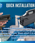 Replacement 5 Foot Hose For Oreck XL Canister Vacuums And Handheld Units - Plug-And-Play Fit shown with quick installation