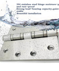 Image of Stainless Steel 4 Inch Door Hinges Set, Heavy Duty Ball Bearing Exterior And Interior Hinges with moisture illustration