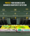 Fast Money Counter Machine With LCD Display And UV MG IR Detection highlighting counterfeit detection features