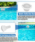 Wide Mouth Through Wall Skimmer Kit For Above Ground Pools Easy Install Debris Catcher visible with basket and return jet features
