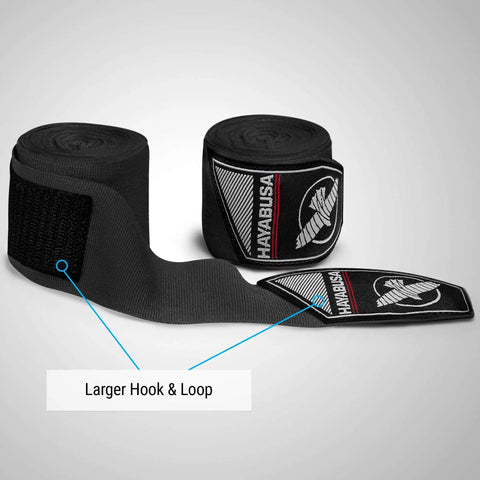 Premium Gym Grade Four Way Stretch Boxing Hand Wraps In Black With Top Shelf Wrist Support And Iron Knuckle Coverage For Hard Bag Work And Sparring Drills At 180 Inches Long