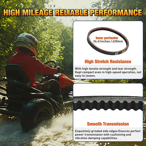 Go Kart Drive Belt 30 Series Replacement 9.100.018-725 3 Pack image with stress resistance and smooth transmission features.