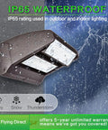 80W LED Wall Pack Light With 10800 Lumens, 5000K Cool White, Rotatable Head From 0 To 270 Degrees, IP65 waterproof feature