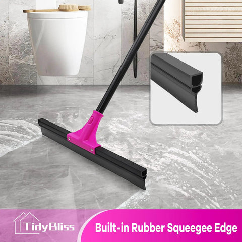 Heavy Duty Floor Squeegee With 18 Inch Wide Head And 58.3 Inch Telescoping Handle Rubber Foam Water Scraper for cleaning floor