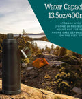 Water Bottle With Hidden Bottom Compartment Secret Storage For Cash Keys Cards Travel Gym Beach Outdoor Use against camping backdrop