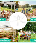 Outdoor Solar Ceiling Fan With Light 21 Inch Portable 30W Remote Controlled for Picnic, Party, Patio, Greenhouse use.