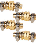 Four Pack Aluminum Garden Hose Repair Connectors Set With Clamps Five Eighth Inch Barb To Three Quarter Inch GHT Thread