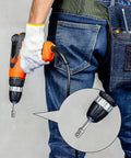 Person holding a drill with 20 Piece 3/8 Inch Impact Socket Adapter Set With Square Bit Adapters for Drills and Extensions in use
