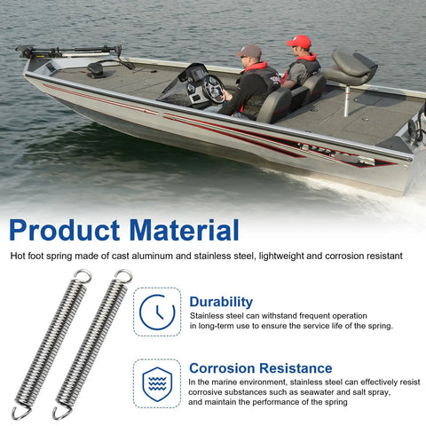 Hot Foot Spring Replacement Kit For Marine Throttle Pedal, Lightweight Corrosion Resistant Springs For Boat Hot Foot Repair, Fits A Wide Range Of Models And Outboard Inboard Engines Including OMC, Mercury, Yamaha Carburetors