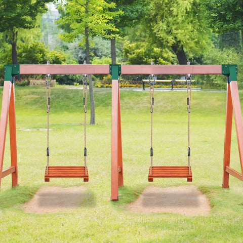 Beefed-Up Heavy-Duty A-Frame Swing Set Brackets Kit for Two 4x4 Legs and One 4x6 Beam, DIY Steel Swing Set Hardware With Mounting Hardware, Reinforced Middle Bracket Design, Green