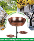 Bronze Metal Bird Bath For Outdoors With Removable Bowl And Heavy Duty Stand Built Tough Rust Proof Garden Feeder And Decor Easy To Install Winter Bird Bath For Yard Weather Resistant