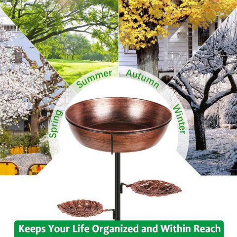 Bronze Metal Bird Bath For Outdoors With Removable Bowl And Heavy Duty Stand Built Tough Rust Proof Garden Feeder And Decor Easy To Install Winter Bird Bath For Yard Weather Resistant