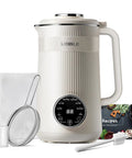 8 In One Nut Milk Maker And 32 Oz Self Cleaning Automatic Blender with stainless steel components, recipe book, and accessories.