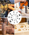 Top Tier Half Inch Shank Carbon Steel Wood Dowel Plug Cutter Kicks Out Perfect Pocket Hole Plugs in use on various woodworking projects.