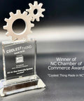 All-In-One Beach Umbrella System With Ultra Base Deep Ocean Blue Seven Point Five Foot Canopy award for "Coolest Thing Made in NC."