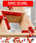 Eight Piece Aluminum Corner Clamps Set For Fine Woodworking Projects Precision Cnc Machined 90 Degree Square Jig Tools For Cabinets Drawers Slick Carry Case Included Badass Grip Accuracy Top Shelf Gear in use on wood corners.