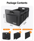 Heavy Duty Trunk Organizer For Car, SUV Or Minivan, Collapsible Storage With Reinforced Handles, Waterproof 600D Oxford, Black