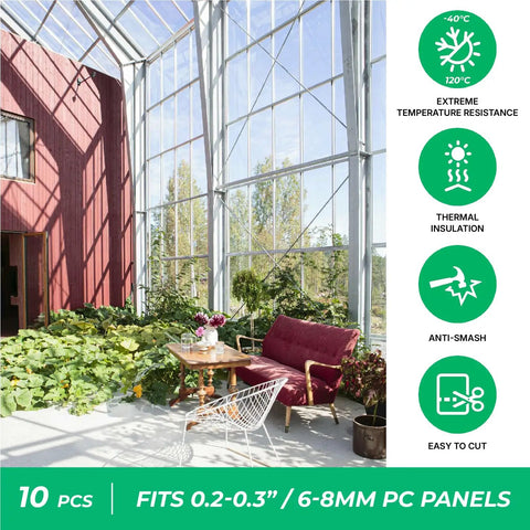 H Connectors For Greenhouses Polycarbonate Panels Fits 6mm Or 8mm Twin Wall Panels 4 Foot Length 10 Pack Joiner Clips For Seamless Panel Assembly And Weatherproofing
