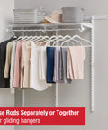 Custom Closet Kit With Adjustable Metal Wire Shelving Expands From 2 To 4 Feet White Finish Includes Hardware
