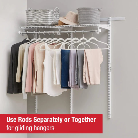 Custom Closet Kit With Adjustable Metal Wire Shelving Expands From 2 To 4 Feet White Finish Includes Hardware