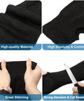Arm Protection Sleeves Level 5 Cut Two Pairs Heat Resistant Protectors, black knit fabric, knife showing cut resistance.