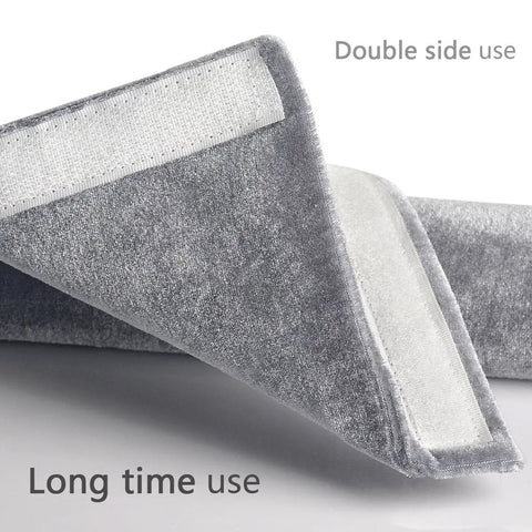 Refrigerator Door Handle Cover Set Of 2 Velcro Covers Keep Handles Clean From Smudges, Fingerprints, Drips, And Food Stains, Fits Dishwashers And Most Appliances, Gray - showing close-up of gray double-sided Velcro design.