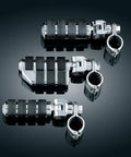 Pair of Large ISO Pegs with mounts and magnum quick clamps for 1-1/4 inch engine guards in chrome finish, motorcycle accessories