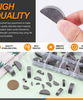 Woodruff Key Stock Assortment Kit 155 Piece Half Moon Semicircle Flywheel Key Set With 17 Sizes Metric Hardware for DIY use.