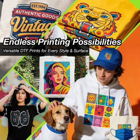 DTF Transfer Film Roll 13 Inch By 328 Feet With Premium Double Side Matte Clear Pretreat Sheets for diverse apparel prints