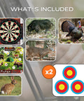 Sharpshooter 8 Pack Archery Target Set With Weatherproof Reusable Targets Featuring various animal and target design images