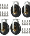 Heavy Duty Rubber Trolley Wheels Roll Real Smooth With Top Notch Ball Bearings Easy Glide Swivel And Fixed Castors with bolts.