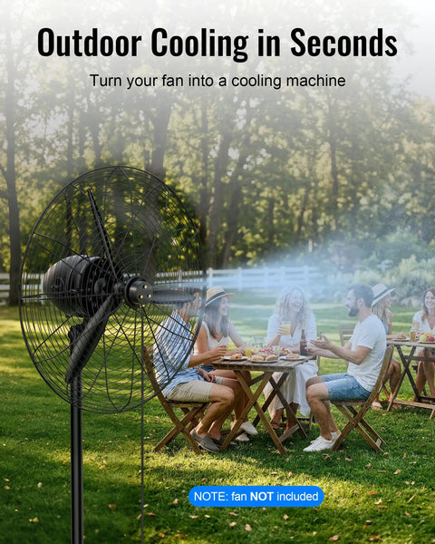 Magnetic Outdoor Misting Fan Kit Transform Any Fan Into An Instant Cooling System With Magnetic Base Triple Nozzle Design