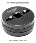 Close-up of 2 And 3 Pin Brake Rewind Adapter Set For Disc Brakes, Fits Three Eighths Inch Drive Ratchets, compact and durable.