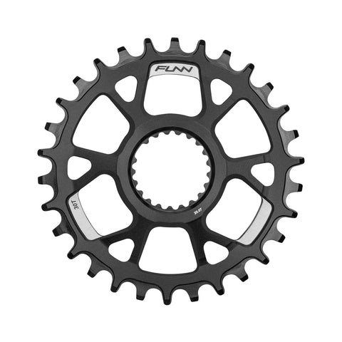 Narrow Wide 30T Direct Mount Chainring For Shimano MTB Cranks, One Piece 7075 Aluminum CNC Finish, front view for M9100 M8100