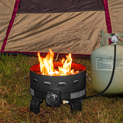 Rugged 4 Foot Vertical Propane Hose With Low Pressure Regulator For LP Gas Grills Heaters And Fire Pits QCC1 Type 1 Connection