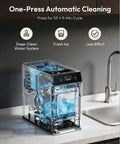 Crystal Clear Ice Ball Maker For Countertop 2.4 Inch Spheres 2 Piece Set Self Cleaning 8 Hour Timer on kitchen counter