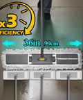 Score A Spotless Shine Daily With This Beast Mode 36 Inch Commercial Dust Mop Featuring A 62 Inch Adjustable Handle And Three Dense Washable Inserts For Easy Cleanin Across Hard Floors, showing mop efficiency on a hard surface.