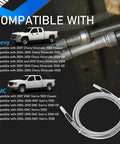 Rugged Stainless Steel Fuel Line Kit With Flexible Braided Lines For 2004-2010 Chevy Silverado 1500 Classic 2500 3500 HD And GMC Sierra 1500 Classic Replaces 15946200 background with compatible vehicles listed
