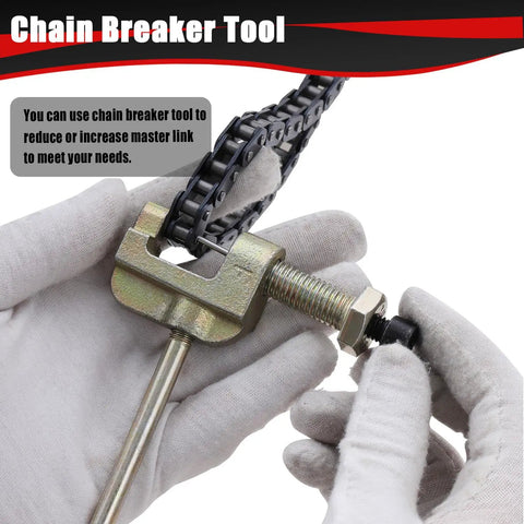 Chain breaker tool adjusting drive chain for 40cc 50cc dirt bikes, part of Drive Chain 10 Feet With Chain Breaker Tool Beefy Heavy Duty kit.