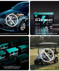 12V 100Ah LiFePO4 Deep Cycle Battery Group 31 With 120A BMS shown for various applications and not for engine starting or golf carts