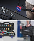 Rivet Nut Tool Kit With Carrying Case, 16 Inch Quick Change Mandrel Rivet Nut Setter, Includes 11 Metric And SAE Mandrels, 185 Rivnuts
