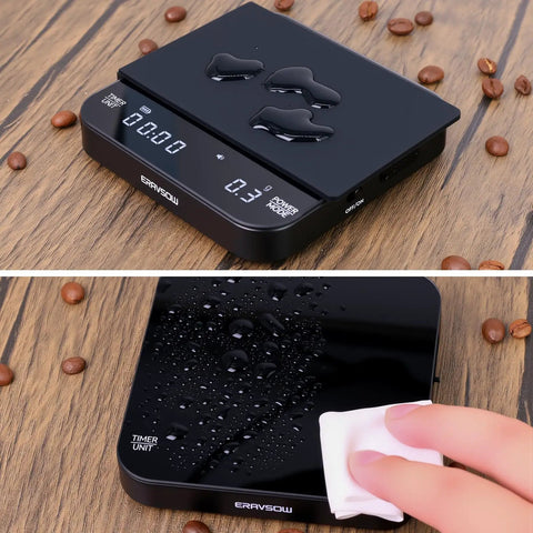 Ultra Precise Coffee Scale With Auto Timing And Rechargeable Battery, Mini Espresso Scale With Timer, 2kg Capacity