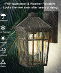Outdoor Sconce Lights Wall Fixtures For Front Porch And Patio Yard With Glass Panels Aluminum Exterior Lanterns Waterproof Weatherproof And Rust Resistant Build No Fuss Install 2 Pack Black