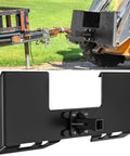Beefed Up Heavy Duty Skid Steer Attachment Plate With Two Inch Receiver 3000 Lbs Capacity Three Eighths Inch Steel shown in use