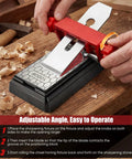 Badass Chisel Sharpener And Honing Guide With Adjustable Angle Fixture And Gauge for 10-45 degree bevels on plane blades.