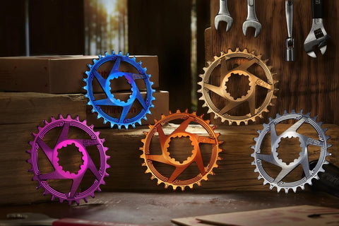 Helix R 3 Bolt Direct Mount Chainring For SRAM 3 Bolt Compatible Cranks With 3mm Offset CNC Machined From AL 7075 T6 in multiple colors