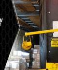 20W LED Dock Light With 40 Inch Folding Arm, 1700 Lumens, IP65 Rated Yellow Job Site Light extended on dock