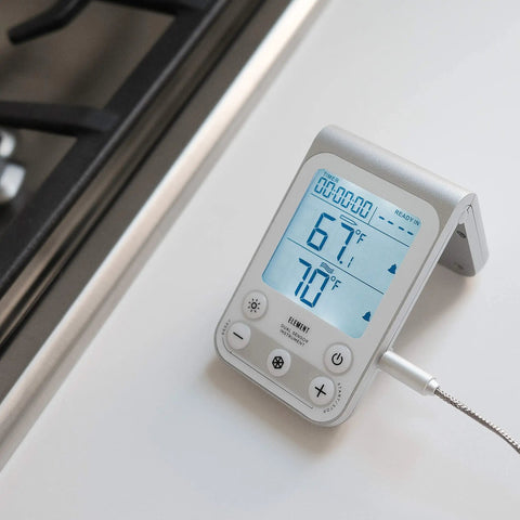Dual Sensor Digital Oven Thermometer For Oven Grill And Smoker With Time To Ready Estimation And Programmable High Low Alarms